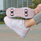 Kids Roller Skate Shoes Sneakers for Boys and Girls Gift Fashion Children 4-Wheels Casual Sports Nice Footwear