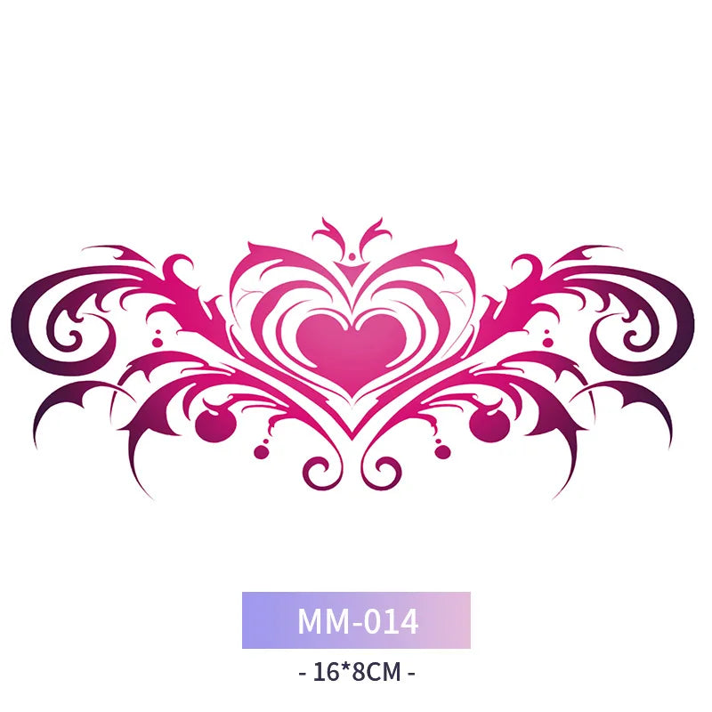 Sexy Succubus Tattoo Stickers Tatoo Waist Chest Woman Art Temporary Tattoos Waterproof Long-Lasting Fake Tattoos For Women