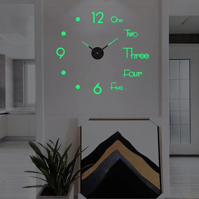 3D Wall Clock Mirror Wall Stickers Creative DIY Wall Clocks Modern Design Mute Quartz Needle Watch Home Decor