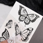 Black Butterfly Temporary Tattoo Sticker 30PCS/set 3D Butterfly Fake Tattoo Transfer Waterproof Tattoo Legs Arm Body for Women