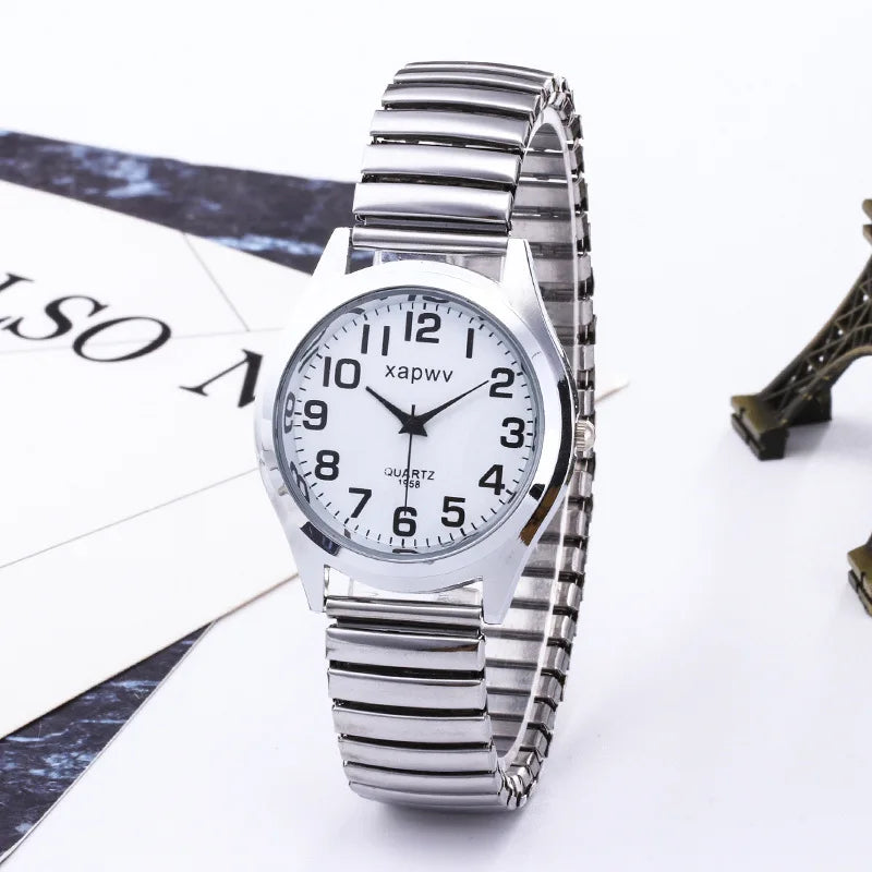 MAYZHISU Retro Women's Watch Steel Elastic Strap Women Quartz Watch Vintage Business Female Bracelet Wristwatch Clock Gifts