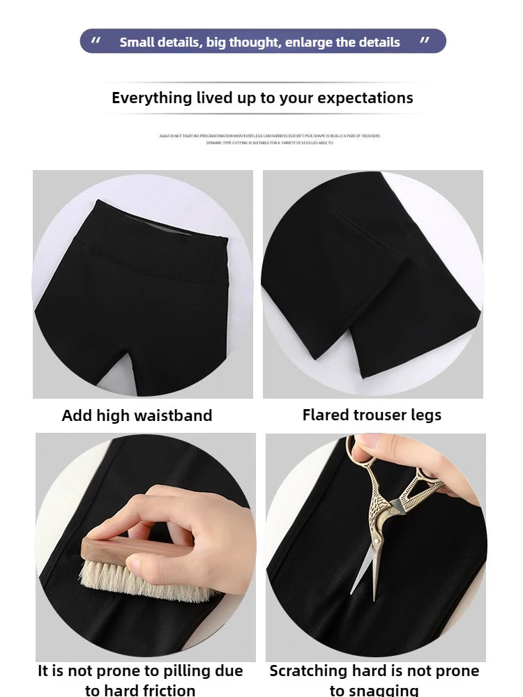 Shark Flared Pants for Women High Waist Skinny Black Casual Spring Autumn 2025 Dance Yoga Micro-Pull