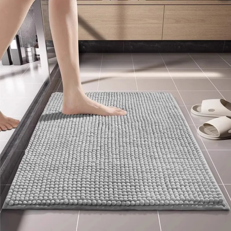 Chenille Bath Mat Water Absorbent Non Slip Rug for Bathroom Toilet Kitchen Doorway Anti Skid Floor Mat Shower for Bathroom