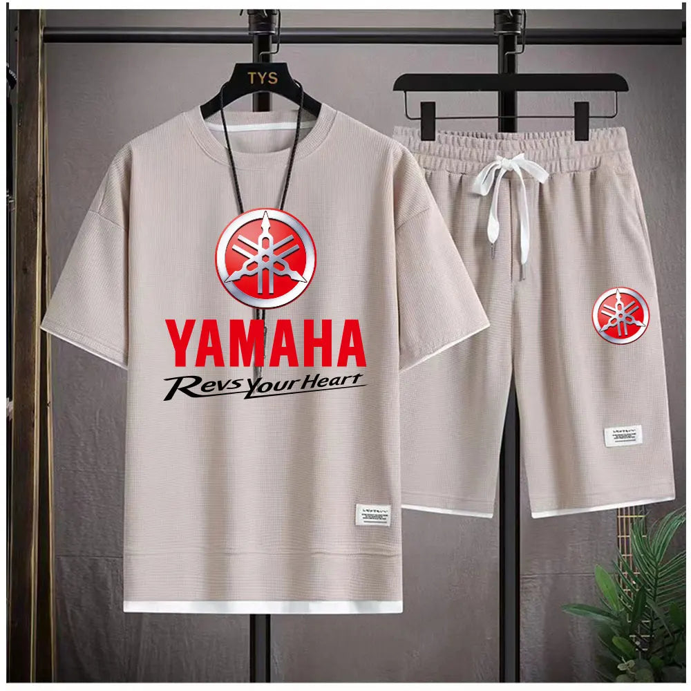 2026 Yamaha Racing Men's Sport Clothing Set Spring/Summer Short Sleeve T-Shirt & Sports Shorts Running Men's Athletic Wear