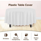 1-10Pcs Disposable Round Table Cloth 84“ Decorative Plastic Tablecloth For Wedding Birthday Christmas Spring Easter Summer Party