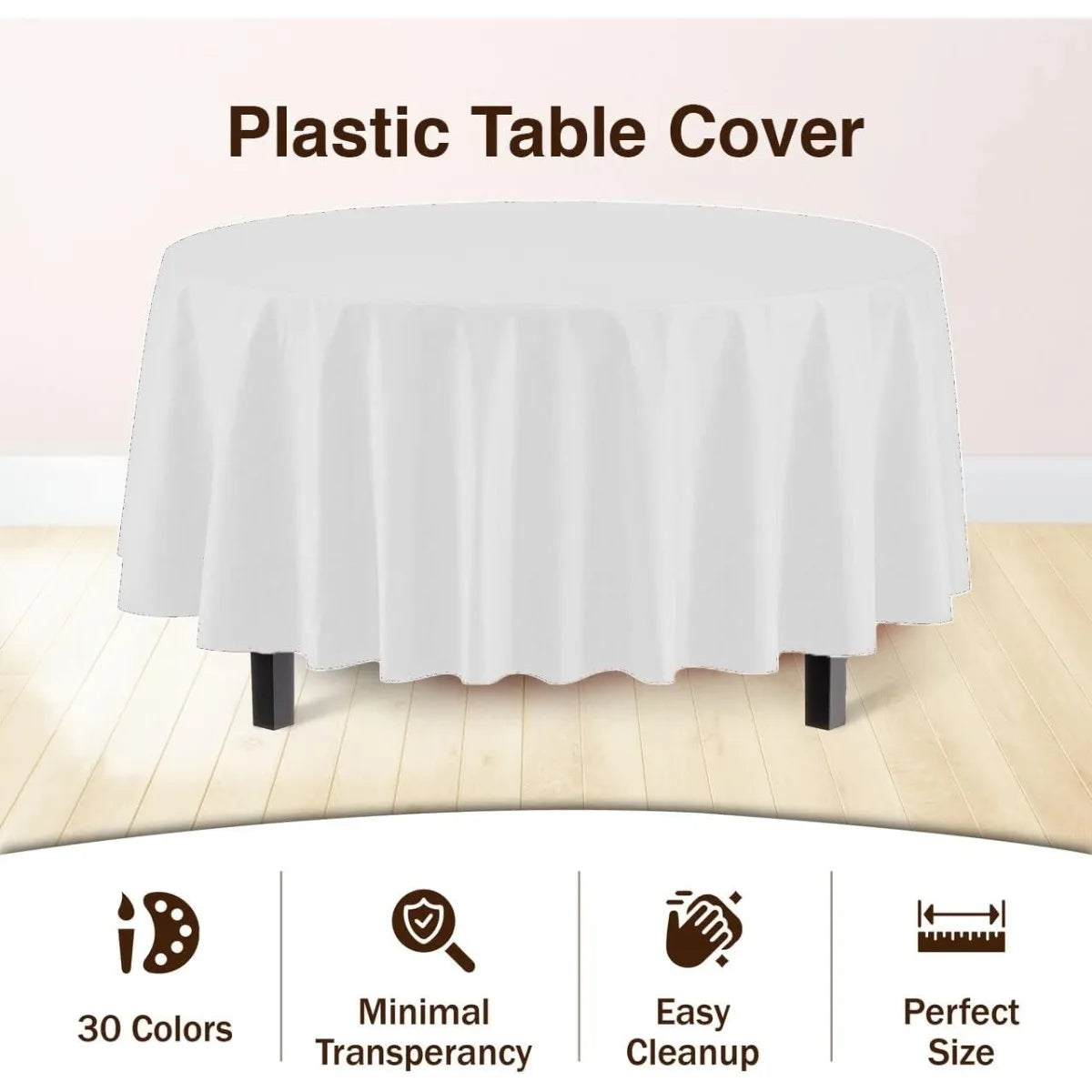 1-10Pcs Disposable Round Table Cloth 84“ Decorative Plastic Tablecloth For Wedding Birthday Christmas Spring Easter Summer Party