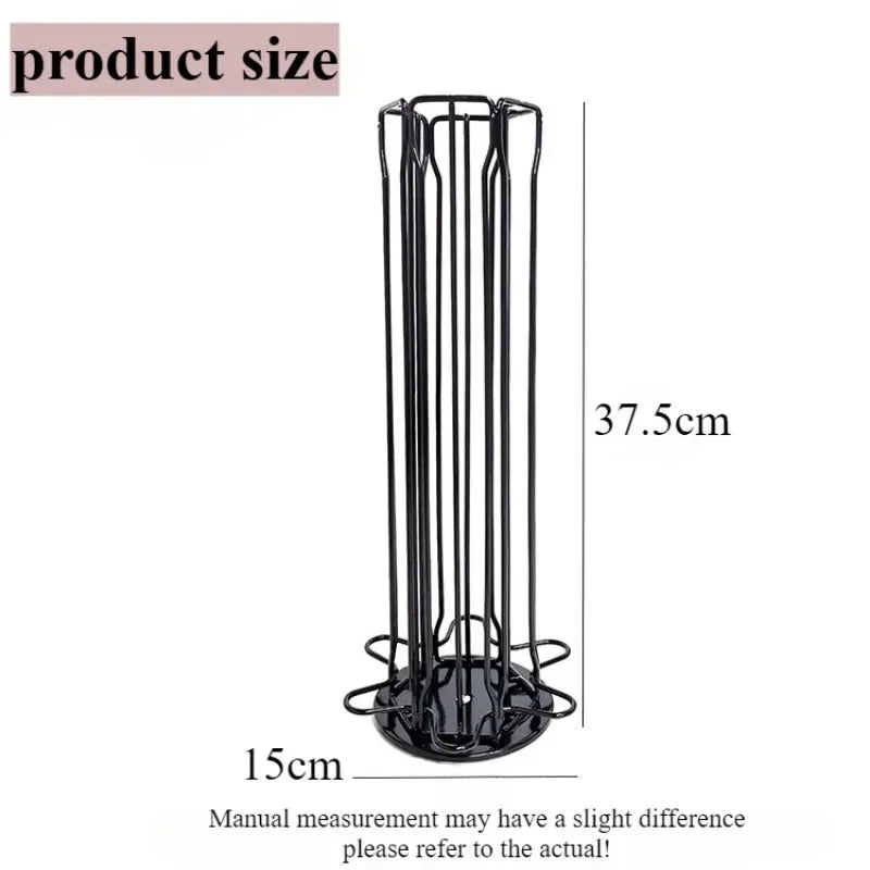 Nespresso Coffee Pods Holder Holds 60 Pods 360 Degree Rotatable Coffee Capsules Storage Rack Metal Tower Stand Home Kitchen Use