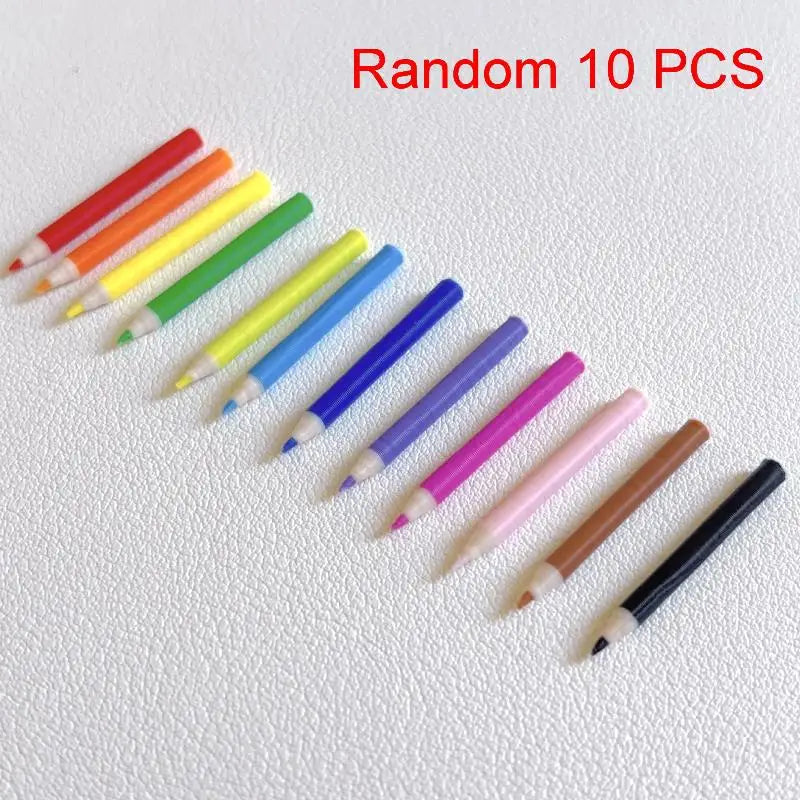 10/12Pcs Miniature School Supplies Toy Set for Kids Includes Colored Pens Mini Pencils Dollhouse School Accessory Props
