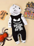 Newborn Infant Baby Girl Boy Clothes  Halloween Baby Romper Long-Sleeve Hoodies Cotton Nightmare Print Jumpsuit 0-18Months