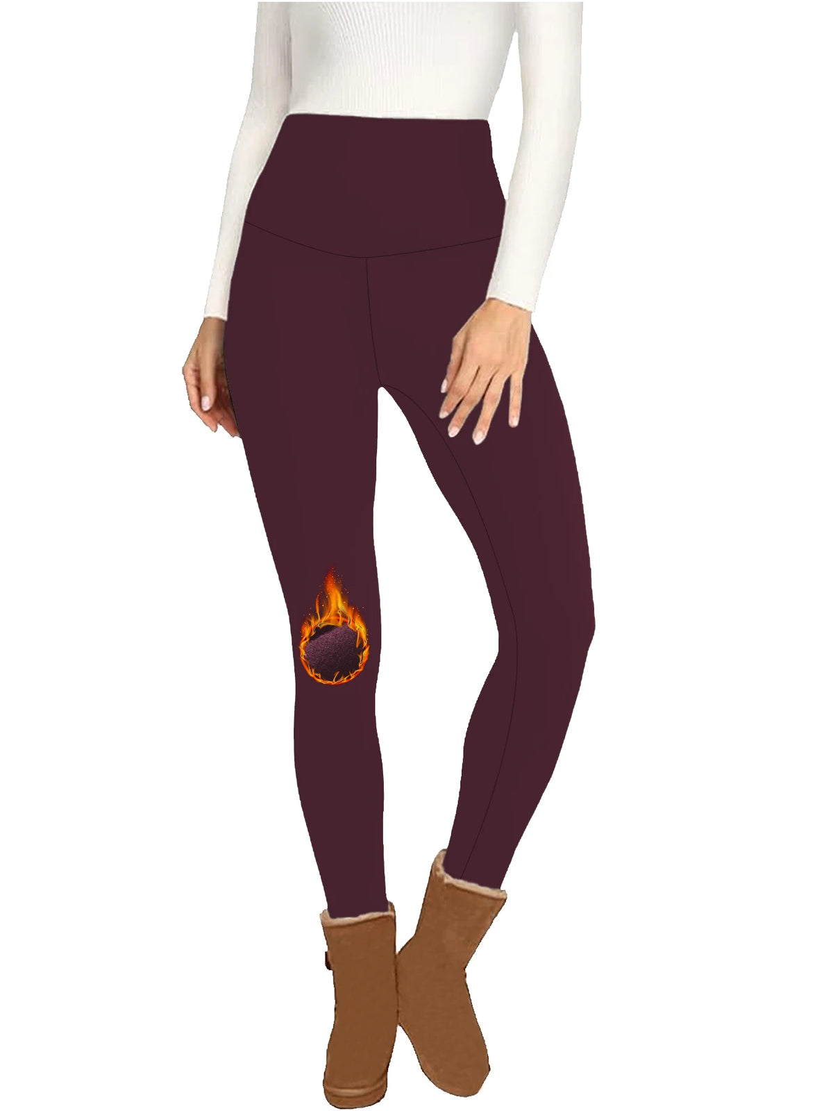 Womens Thermal Fleece Lined High Waisted Leggings. Workout Winter Warm Thick Tights Soft Yoga Pants