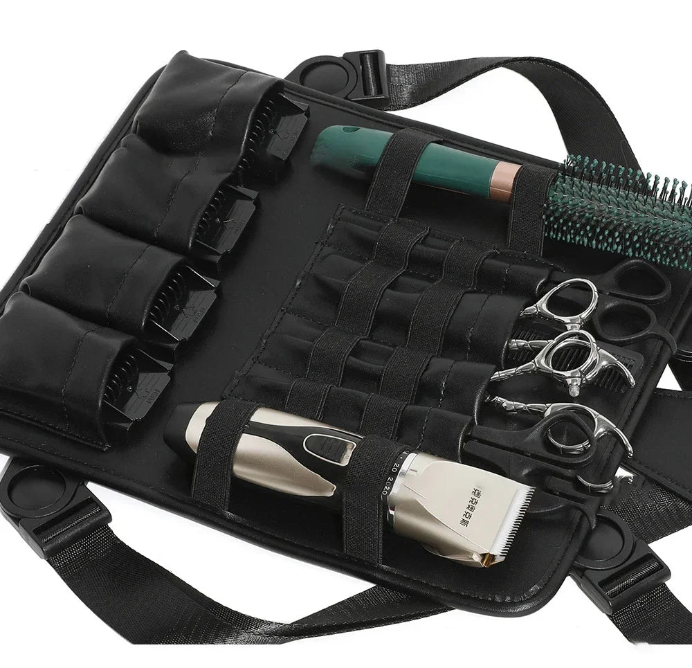 Professional Barber Multifunctional Tool Kit with Shoulder Strap Chest Bag Scissors Comb Bag Salon Home Hairdressing Tools