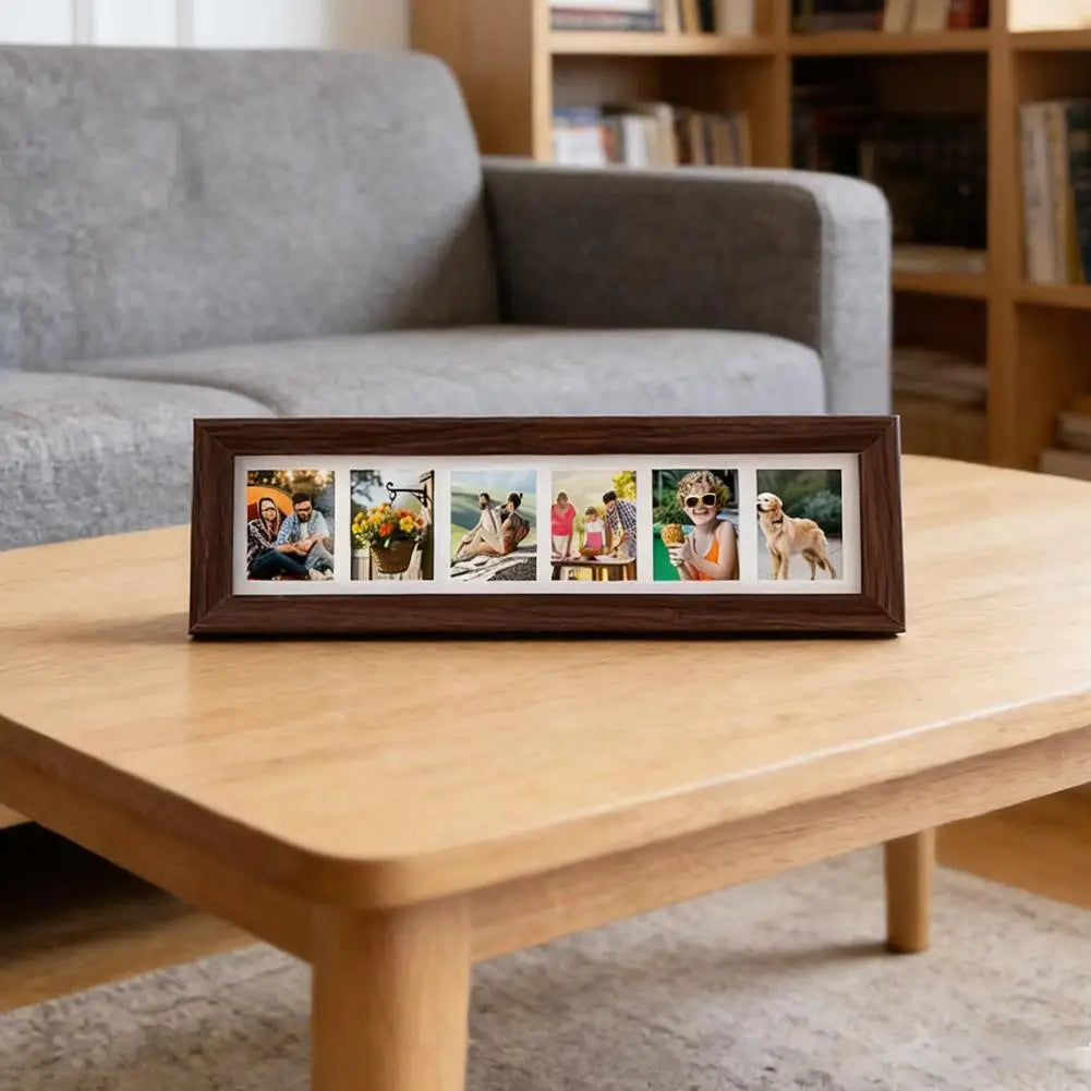 3-inch Frame With 6 Frames Rectangular Photo Frame Home Decoration Ornament Five Individual Picture Slots Anniversary Gift