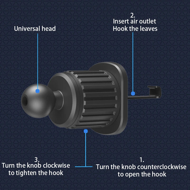 SEAMETAL Car Phone Holder Bracket Accessories Interior Air Outlet Vent Base Gadget Universal Auto Cellphone Support Accessories