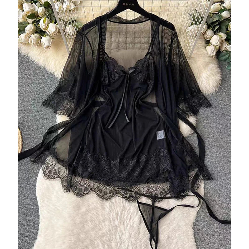 Valentine Party Sleepwear Combination Catsuits Slim Intimate Erotic Mesh Strappy Rompers Women Bodysuits Lingerie Sexy Sets