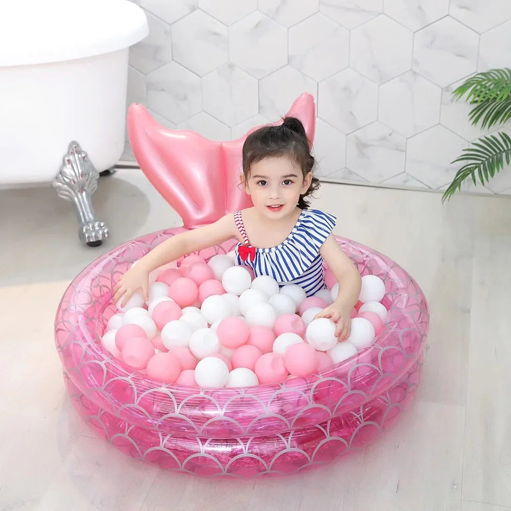 Inflatable Swimming Pool for Kids 150cm Mermaid Water Pool baby Water Paddling Pool Bathtub Circles Pool Party