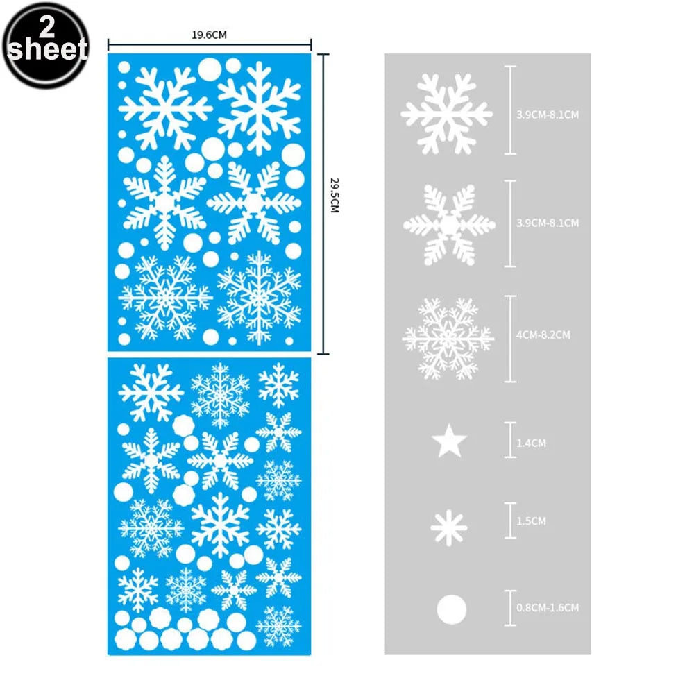 Christmas Window Cling Stickers Santa Claus Reindeer Snowflake Gift Box Window Decals for Xmas Home Shop Glass Door Window Decor
