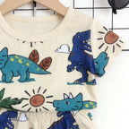 Beige Dinosaur Set: Daily Cute Baby’s Dinosaur Fan Protagonist
