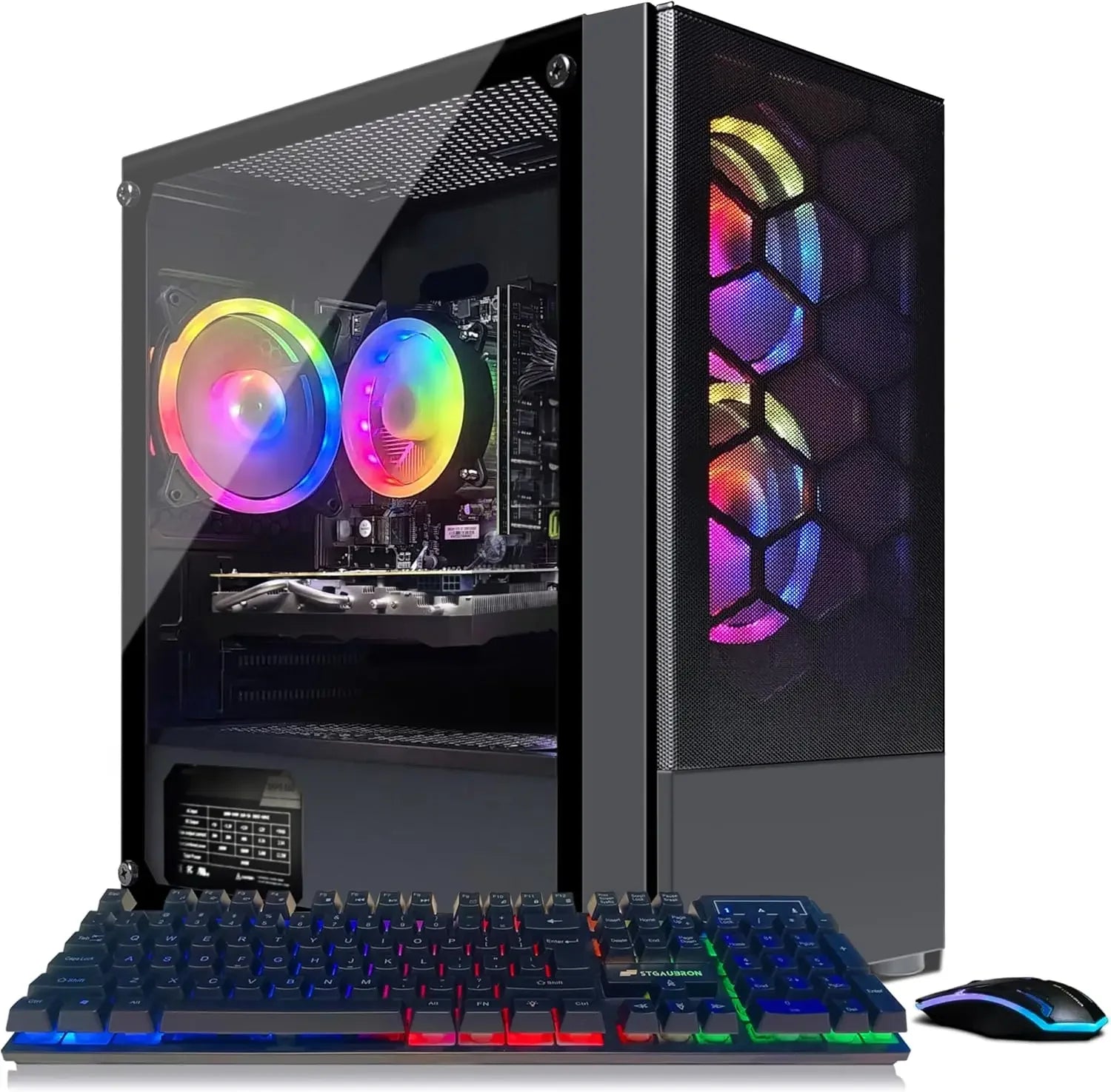 POPULAR Gaming PC Desktop, Intel 10th Gen G5905 3.5G, Radeon RX 580 16G, 16G DDR4, 1TB SSD, WiFi, BT 5.0,Factory Direct Sales