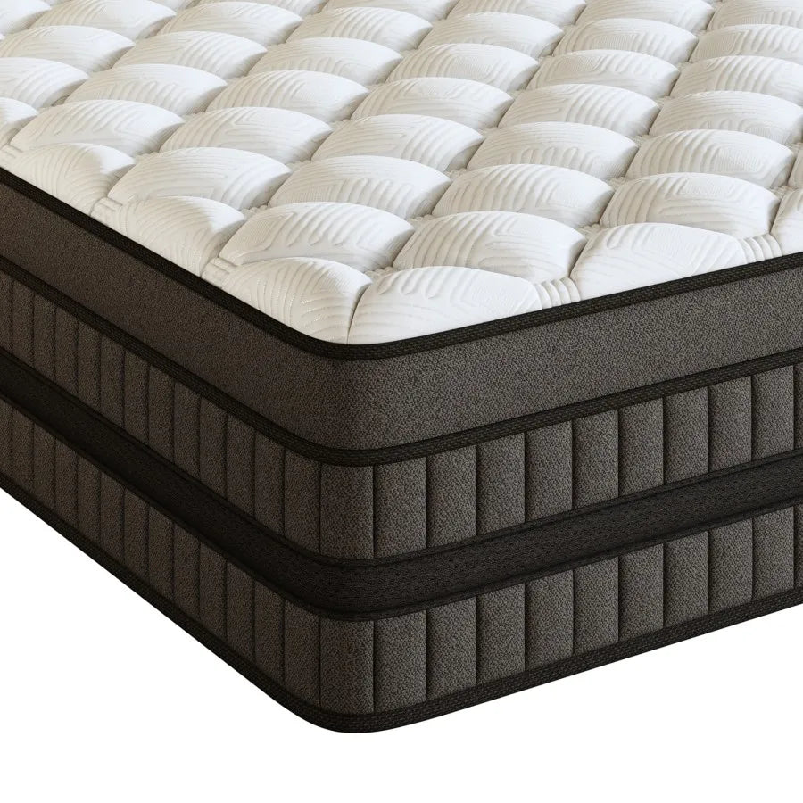 LayRoad 12-14IN Hybrid Mattress Medium Firmness Gel Memory Foam Spring Mattress Heat Dissipation Pressure Relief Boxed