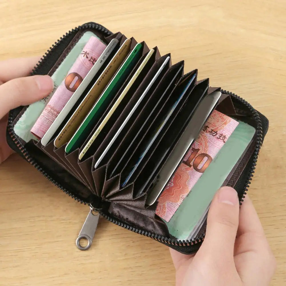 Card Holder PU Credit Card Wallet With Zipper Coin Pocket Slim Credit Card Case Business Bank Credit Card Bag Male Coin Pouch