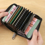 Card Holder PU Credit Card Wallet With Zipper Coin Pocket Slim Credit Card Case Business Bank Credit Card Bag Male Coin Pouch