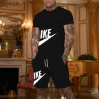 2025 new men's fashionable sportswear summer wear men's fitness wear short sleeved T-shirt and shorts quick drying 2-piece s