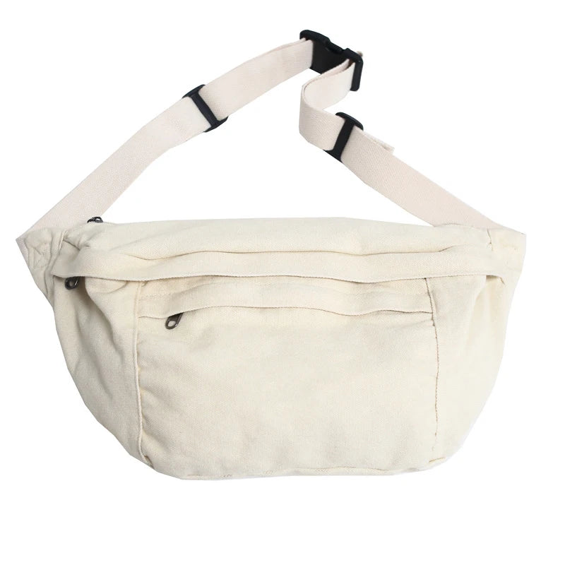 Fashion Trend Waist Bags Unisex Canvas Chest packs Phone Pack Street Hip hop Belt Bags Large capacity Ladies Crossbody Chest Bag