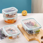 1/2/3 Grids Thickened Leak Proof Microwave Safe Food Crisper High Borosilicate Glass Bento Box With Lids Airtight Lunch Boxes