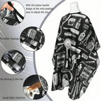 WANMEI Salon Barber Cloak Set Barber Stylist Cloak with Adjustable Buckle Neck Dust Removal Brush and Comb Barber Shop Tool