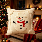 Christmas Throw Pillow Covers Decorative Plush Santa And Snowman Pillowcases, Suitable for Sofa Bed, Living Room Home Decor