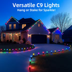 45FT 30 Leds String Lights Fairy Garland Christmas Lights Waterproof Snowproof DIY Lawn Ground Lamp Decoration for Home Garden Wedding Birthday Party New Year Street