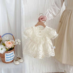 2026 Spring Summer Baby Girls Bodysuit Toddler Girl Princess Dress Infant Lace Embroiery Onesies Newborn Girls Clothing