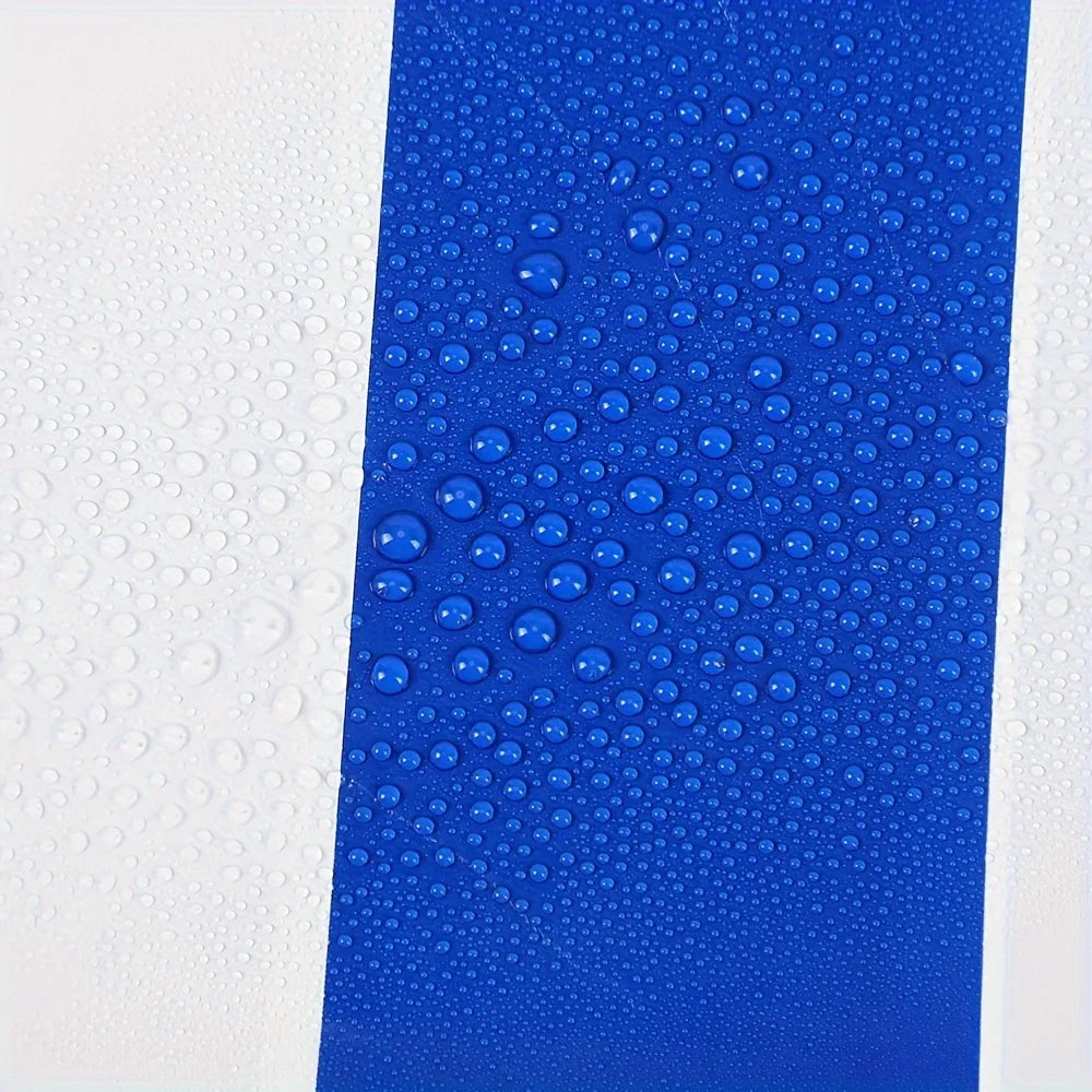 Blue and White Striped Disposable Plastic Tablecloths, Waterproof Tablecloths for Party, Banquet, and Holiday Picnics