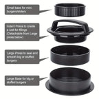 Burger Press Mold & Patty Press Maker -3 in 1 Stuffed Hamburger Patty Maker Perfect for Beef, Chicken Patties - Kitchen Press To