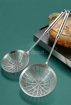 3 Sizes Round 304 Stainless Steel Strainer with Long Handle Kitchen Sieves Scoop Hot Pot Oil Filter Colander Cooking Tools
