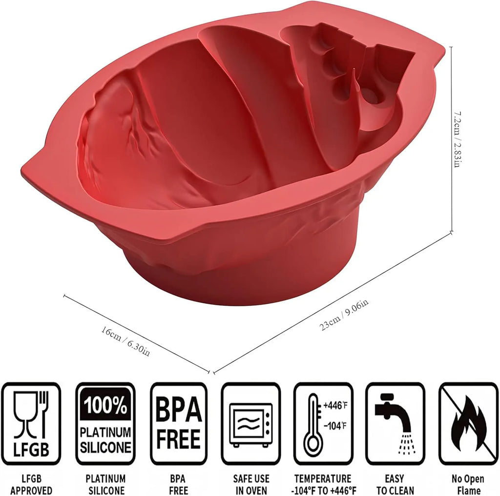 Heart Silicone Mold - 3D Realistic Heart Jelly Mold with Support Base for Cakes, Breakable Chocolate, Jelly, Pudding