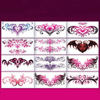 Pink Succubus Totem Tattoo Stickers for Woman Art Temporary Tattoos Set Waterproof Sexy Abdomen Lasting Fake Tattoo Cover Scars