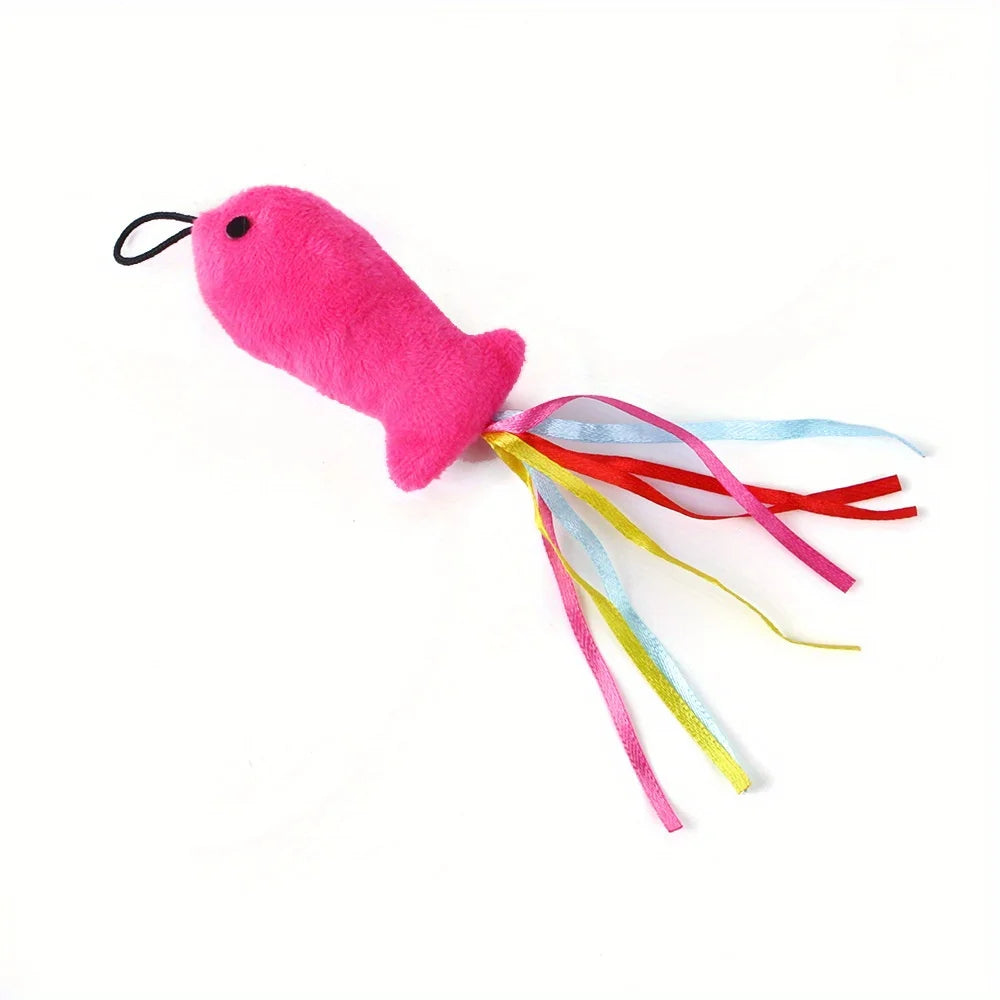 12 Pack Interactive Cat Toy Handfree Cat Stick Playing Kitten Playing Teaser Wand Toy Suction Cup Bird/Feather Cat Wand Toys Set