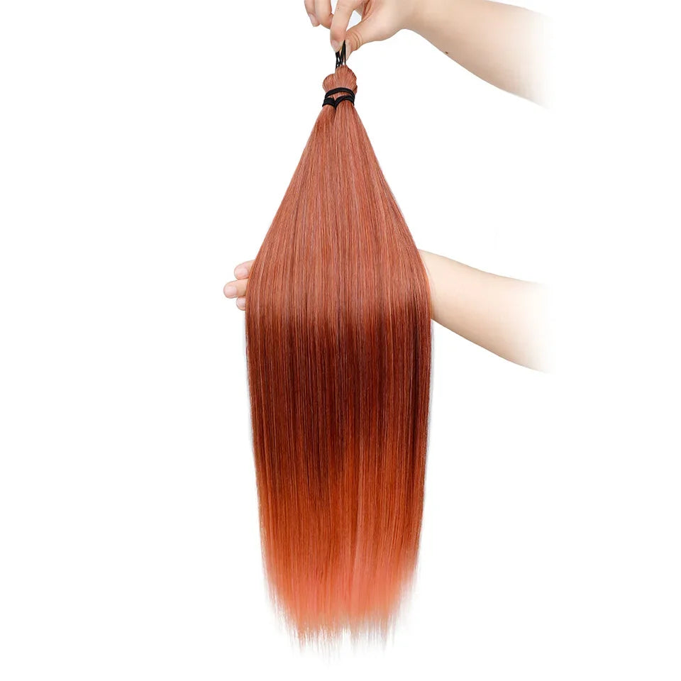 300g 3Pcs/Lot 28Inch Straight Crochet Braids White Blonde 613#Ombre Brown 6# Bio Protein Synthetic Hair Extensions