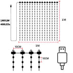 1/2PCS Smart Curtain Lights RGB Curtain String Lights with App Remote Music Sync Dynamic DIY for Indoor Outdoor Xmas Wall Decor