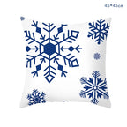 45cm Blue Snow Winter Christmas Pillowcase 2026 Xmas Ornaments Sofa Pillow Cover Merry Christmas Decor Home Car Cushion Cover