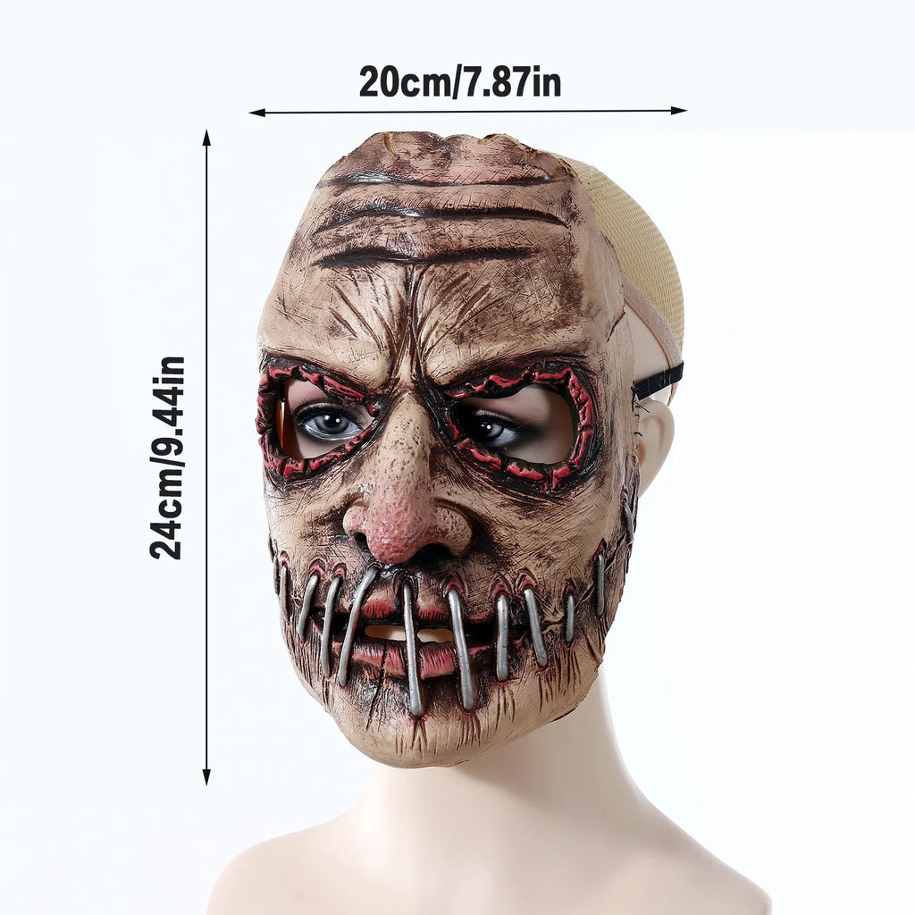 Soft Latex Mask for Halloween Party Adults Horror Big Mouth Nail Design Full Head Costume Realistic Scary Prop Durable
