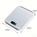 Digital Kitchen Scale 10/5kg-1g LED Display Stainless Steel Panel Electronic Scales for Home Food Snacks Weighing Baking Tools