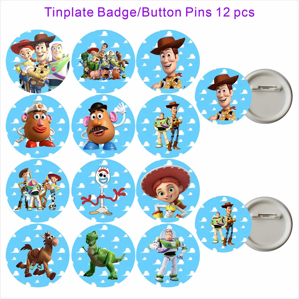 Toy Story Party Decoration Tableware Paper Plates Party Favors Gift Tablecloth BirthdayParty Supplies Toys Stamp Bracelet