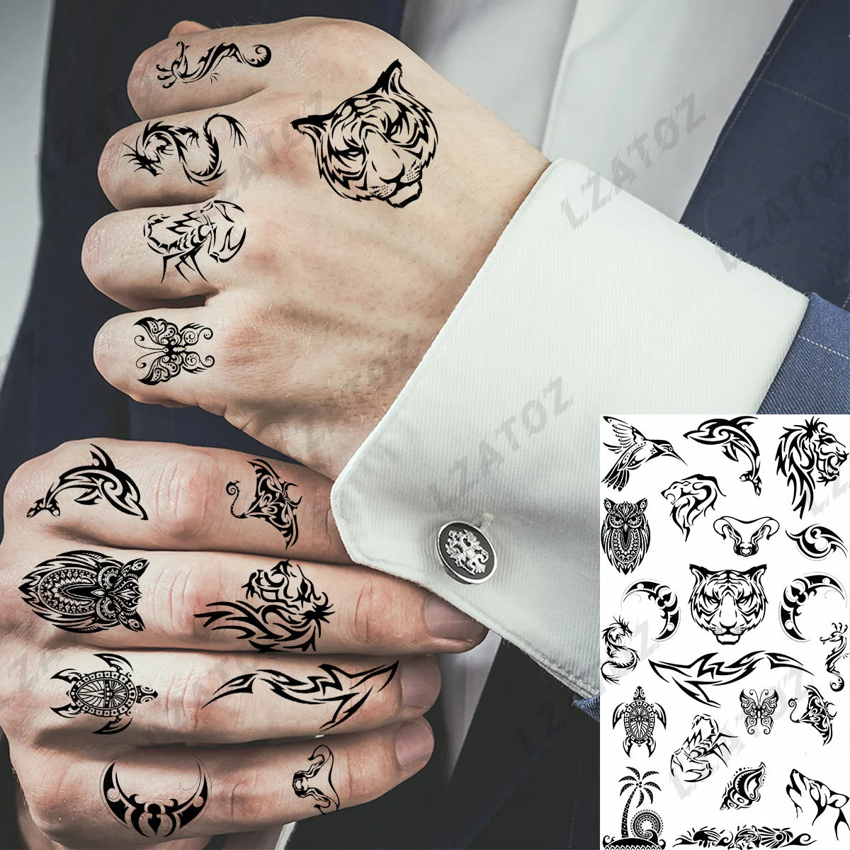 Realistic Eye Flower Temporary Tattoos For Woman Adults Rose Butterfly Tiny Fake Tattoo Sticker 3D Finger Waterproof Tatoos