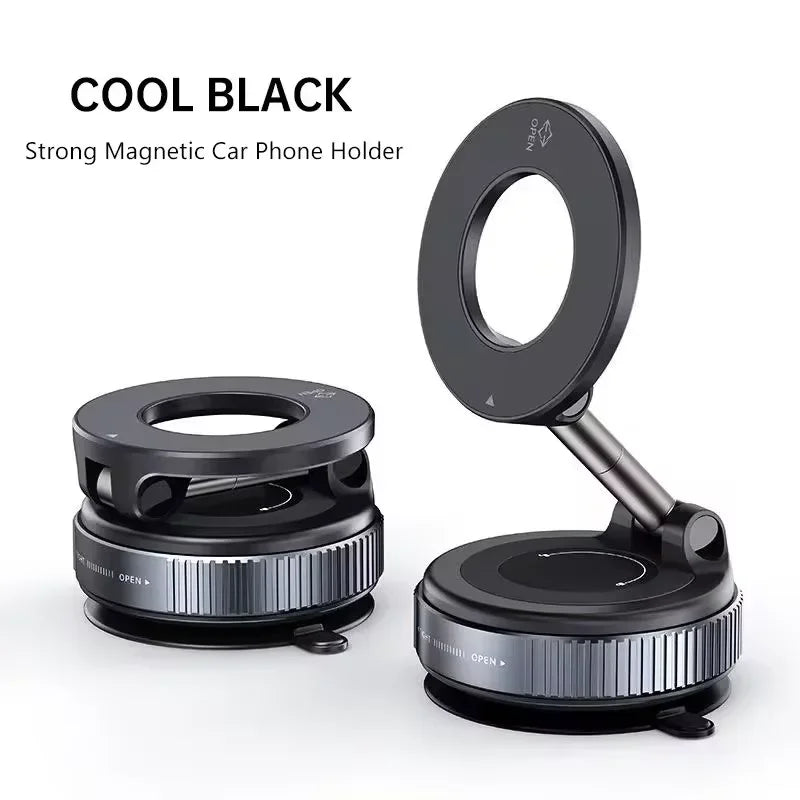 Strong Magnetic Vacuum Car Phone Holder With Foldable 360 ° Adjustable Rotating Suction Cup Suitable For Multiple Types Phone
