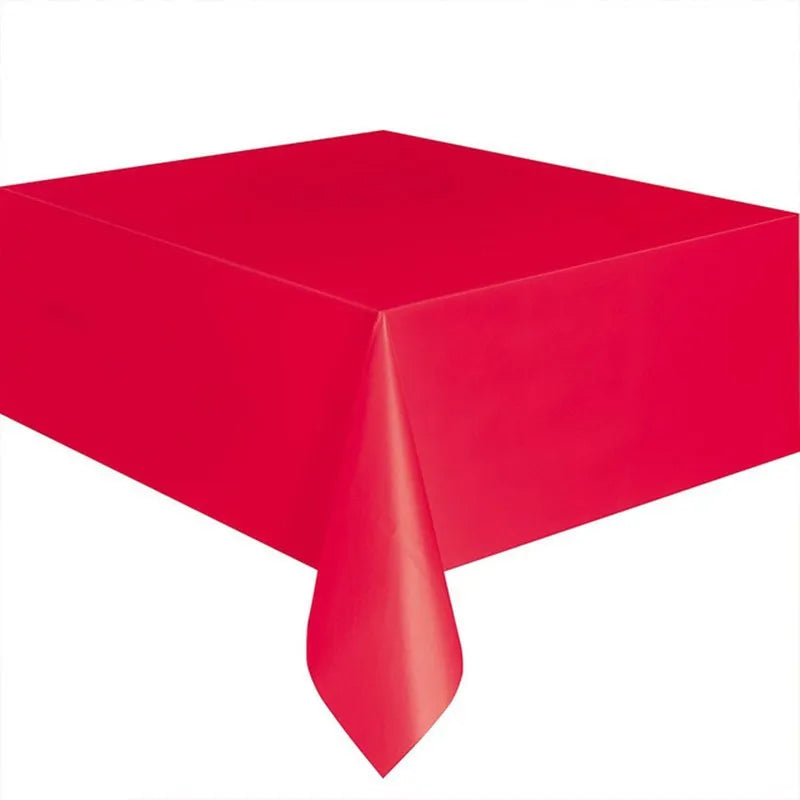 1pcs Disposable Plastic Rectangle Table Cloth Wipe Clean Party Red White Black Tablecloth Covers for Birthday Wedding Christmas