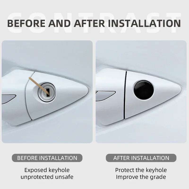4pcs Car Door Keyhole Stickers Auto Door Lock Protection Self-adhesive Decal Universal Car Accessories for BMW X3 X5 E46 E85 E60