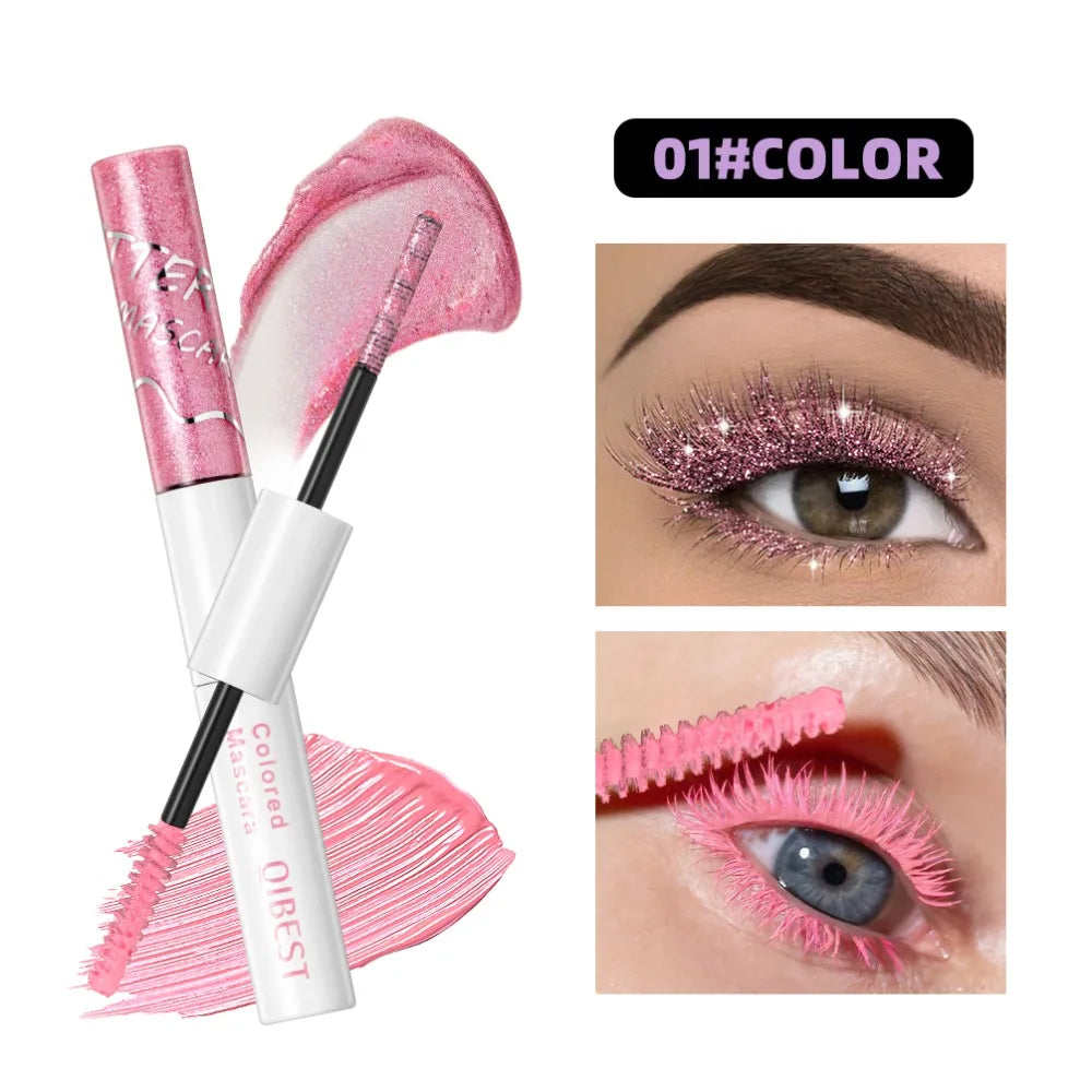 Double Head 2 IN 1 Mascara Silk Fiber Lash Mascara Volume Waterproof Lasting Non-Smudging Thick Thin Curling Mascara Eyes Makeup