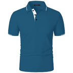 Men's Short Sleeve Polo Shirt Summe Button Classic Fit Casual T-Shirts Oversize Pullover Shirts Man Solid Color Lightweight Tops